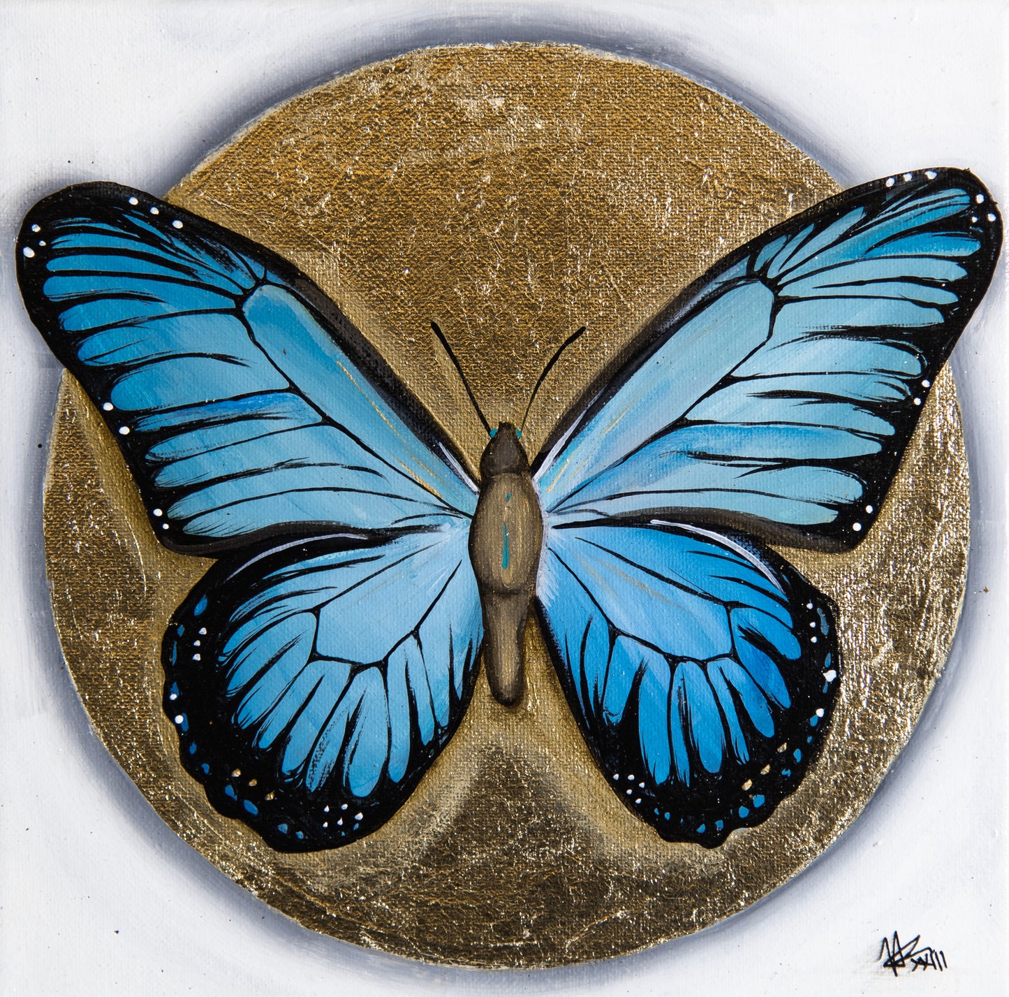 Blue Monarch - 12" x 12"