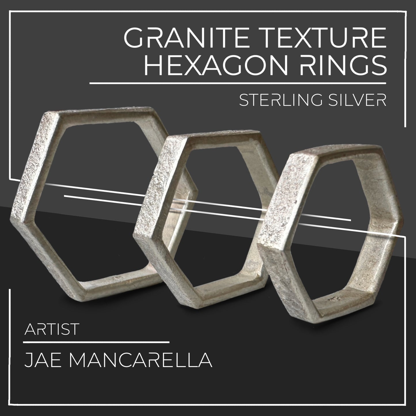 Hexagon Texture Rings by Jae Mancarella