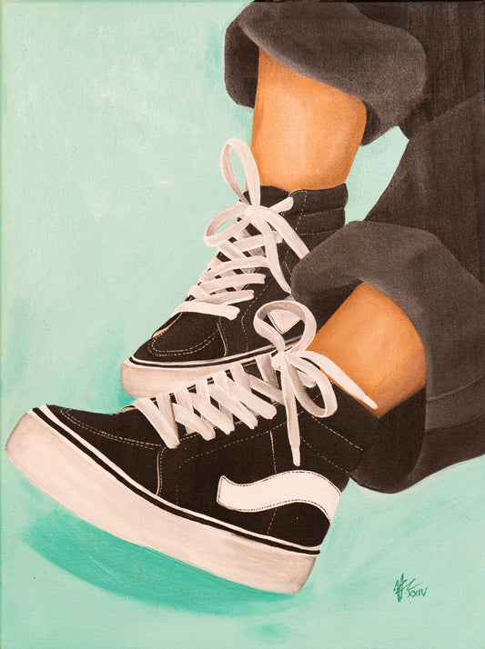 Vans On Teal - 18" x 24"